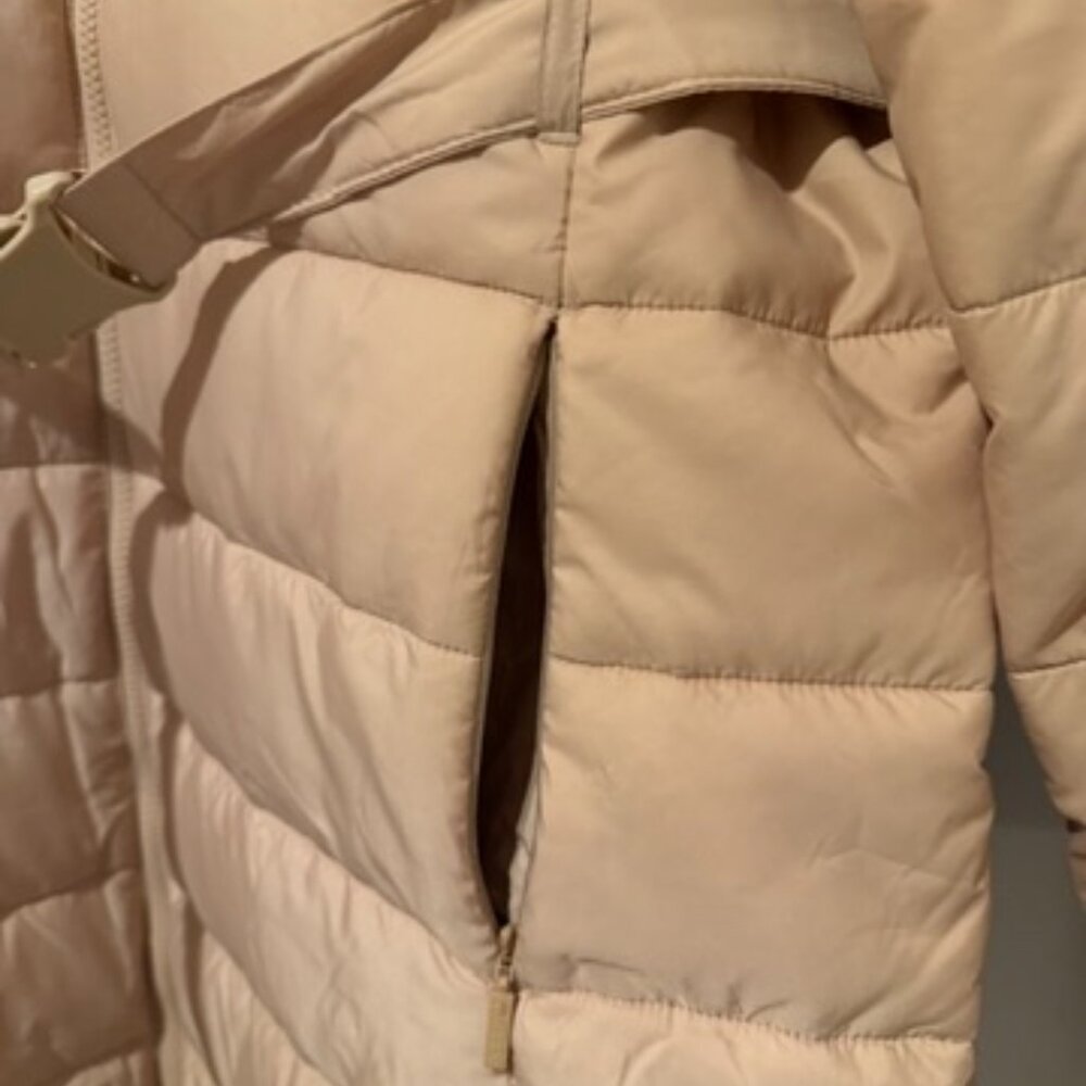 Adidas Originals Long Puffer Jacket XL Beige Belted Hooded NWT HK5252 - Picture 11 of 11